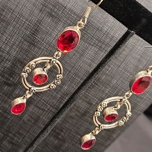 Garnet & 925 Silver Earrings